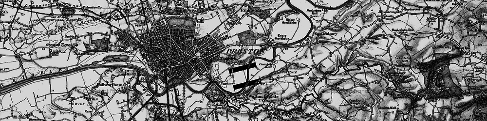 Old map of Fishwick in 1896