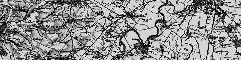Old map of Fiskerton in 1899