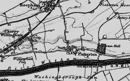 Old map of Fiskerton in 1899