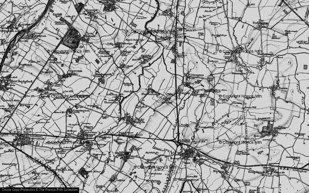 Old Map of Flawborough, 1899 in 1899