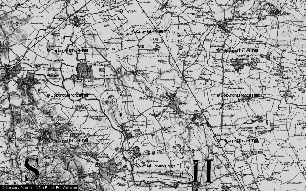 Old Map of Flawith, 1898 in 1898