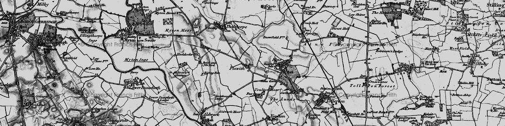 Old map of Flawith in 1898