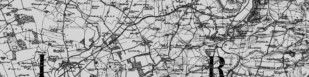 Old map of Flaxton in 1898