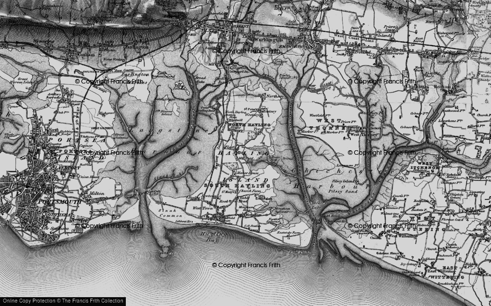 Old Map of Historic Map covering Hayling Island in 1895