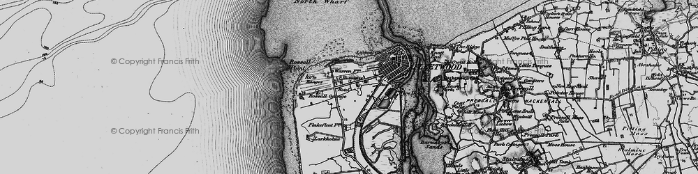 Old map of Rossall Point in 1896