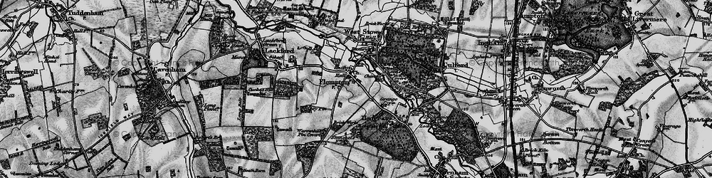 Old map of Flempton in 1898