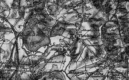 Old map of Fletching in 1895