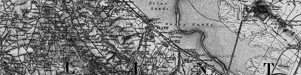 Old map of Flint in 1896