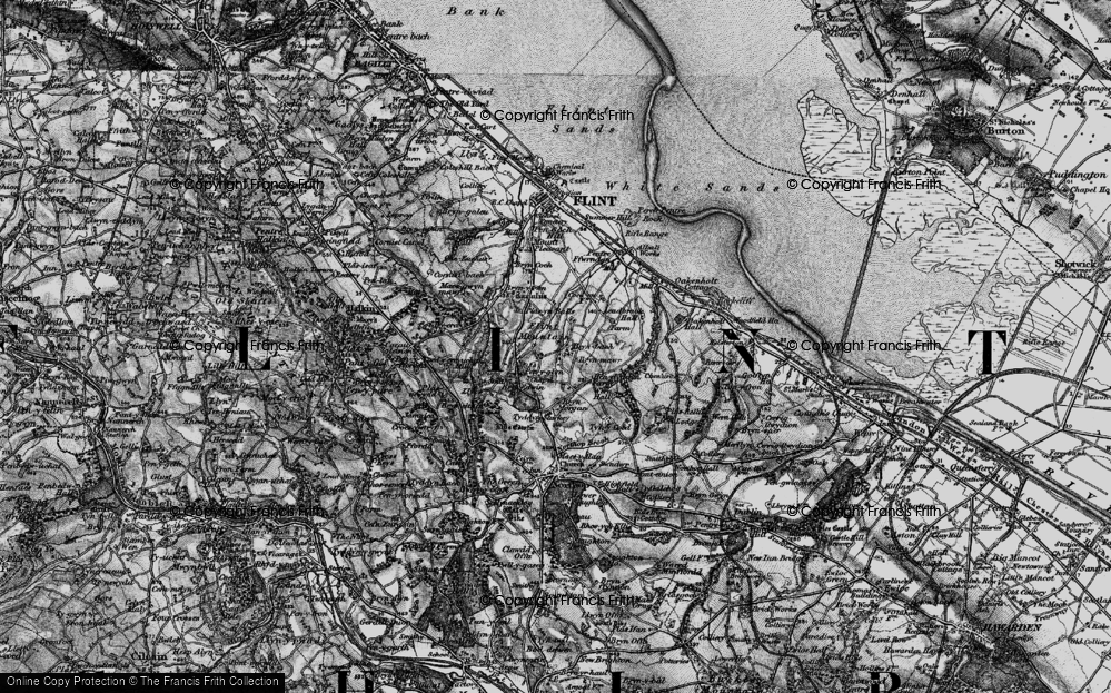 Old Map of Historic Map covering Bryn-y-garreg in 1896