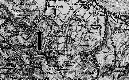 Old map of Flint Mountain in 1896