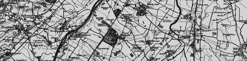 Old map of Flintham in 1899