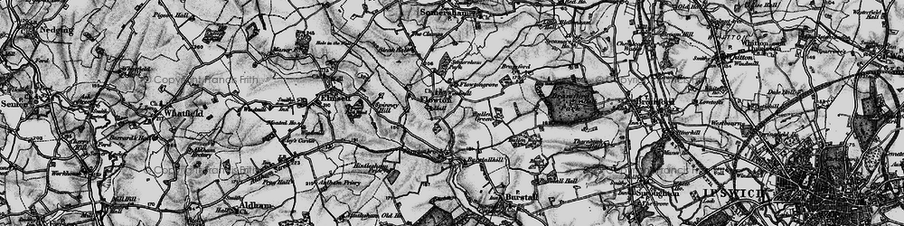 Old map of Flowton in 1896
