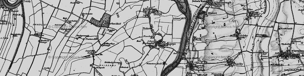 Old map of Fockerby in 1895