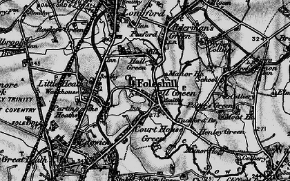Old map of Foleshill in 1899