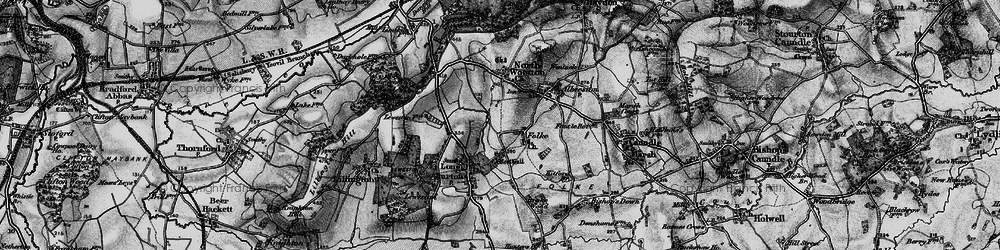 Old map of Folke in 1898