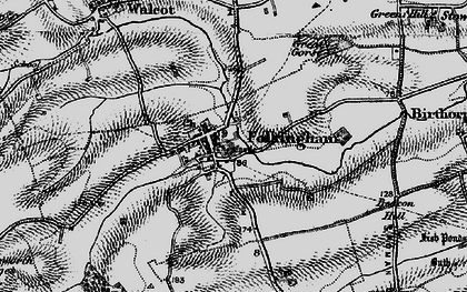 Old map of Folkingham in 1895