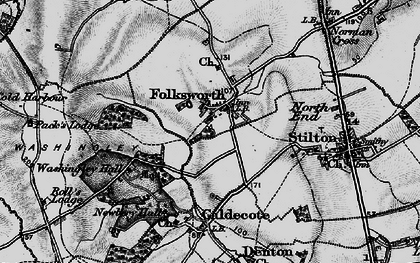 Old map of Folksworth in 1898