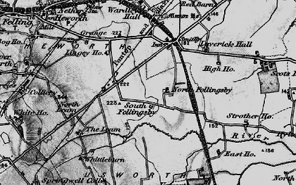 Old map of Wrakendike (Roman Road) in 1898