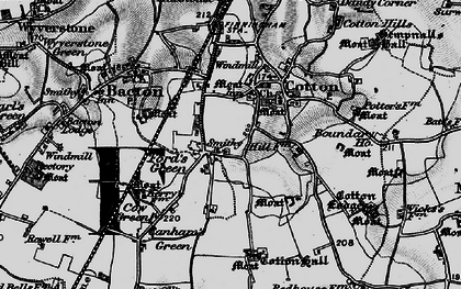 Old map of Ford's Green in 1898