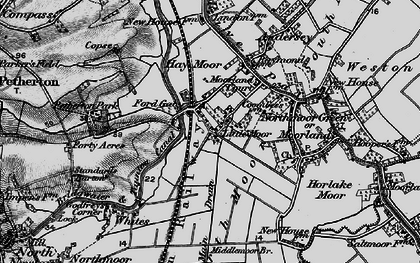 Old map of Fordgate in 1898
