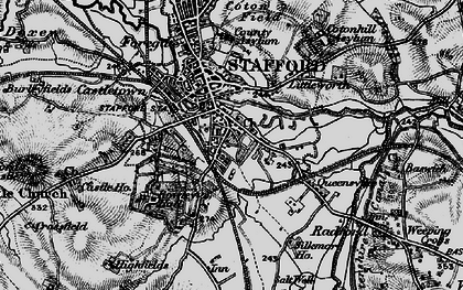 Old map of Forebridge in 1898