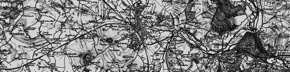 Old map of Forebridge in 1898