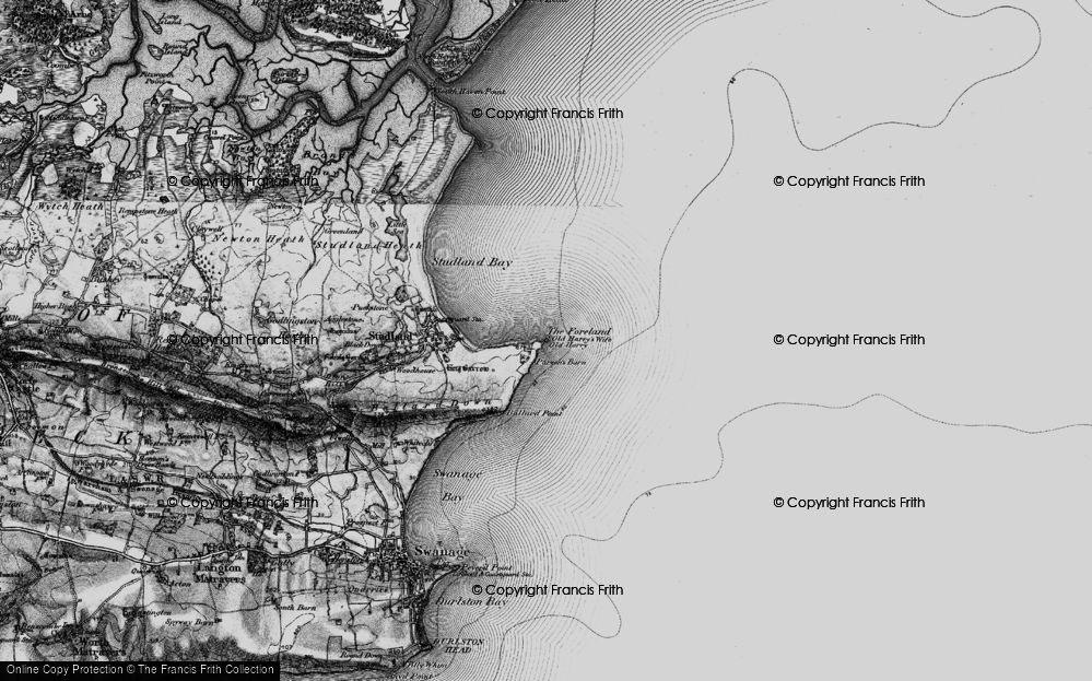 Old Map of Historic Map covering Old Harry's Wife in 1897