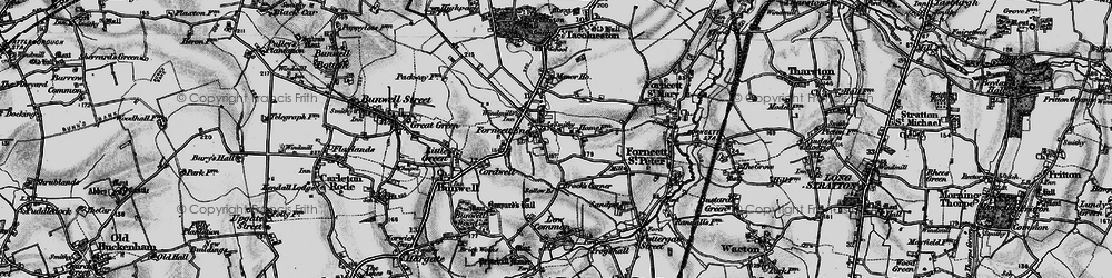 Old map of Forncett End in 1898