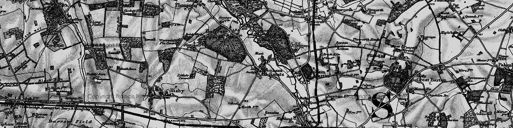 Old map of Fornham All Saints in 1898