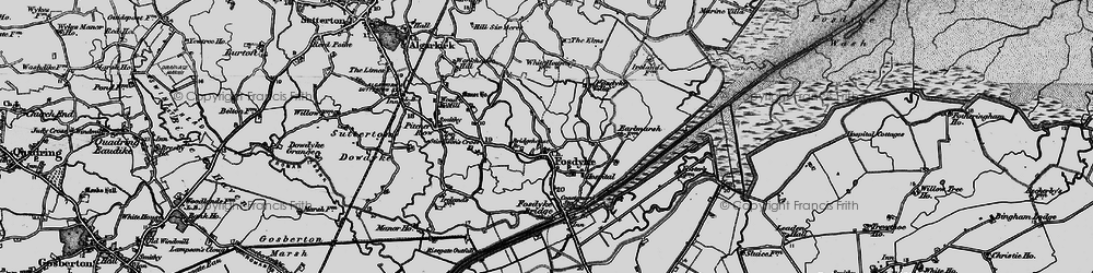Old map of Fosdyke in 1898