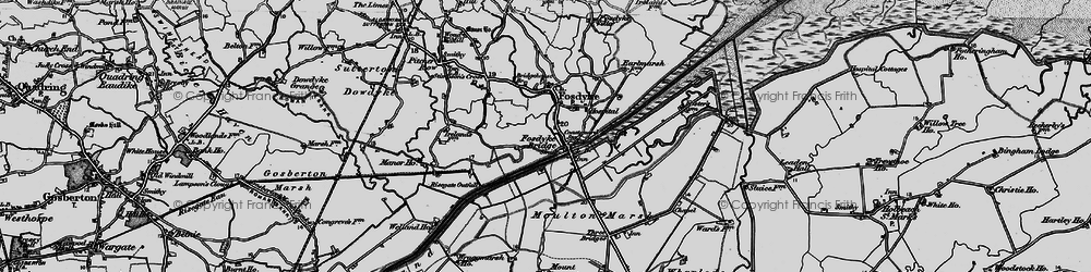 Old map of Moulton Marsh in 1898