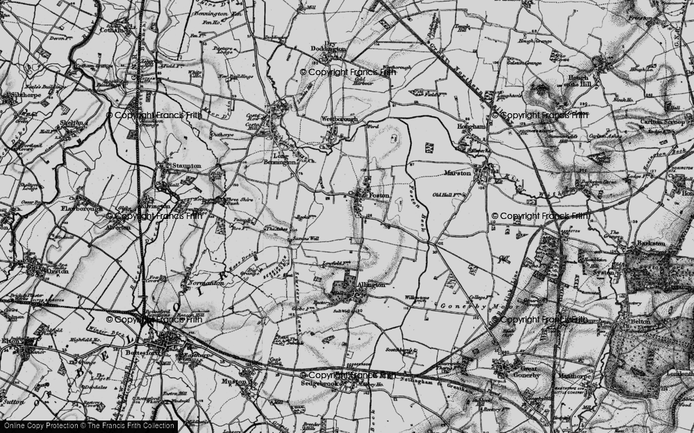 Old Map of Foston, 1899 in 1899