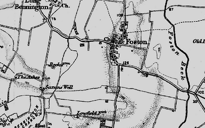 Old map of Foston in 1899