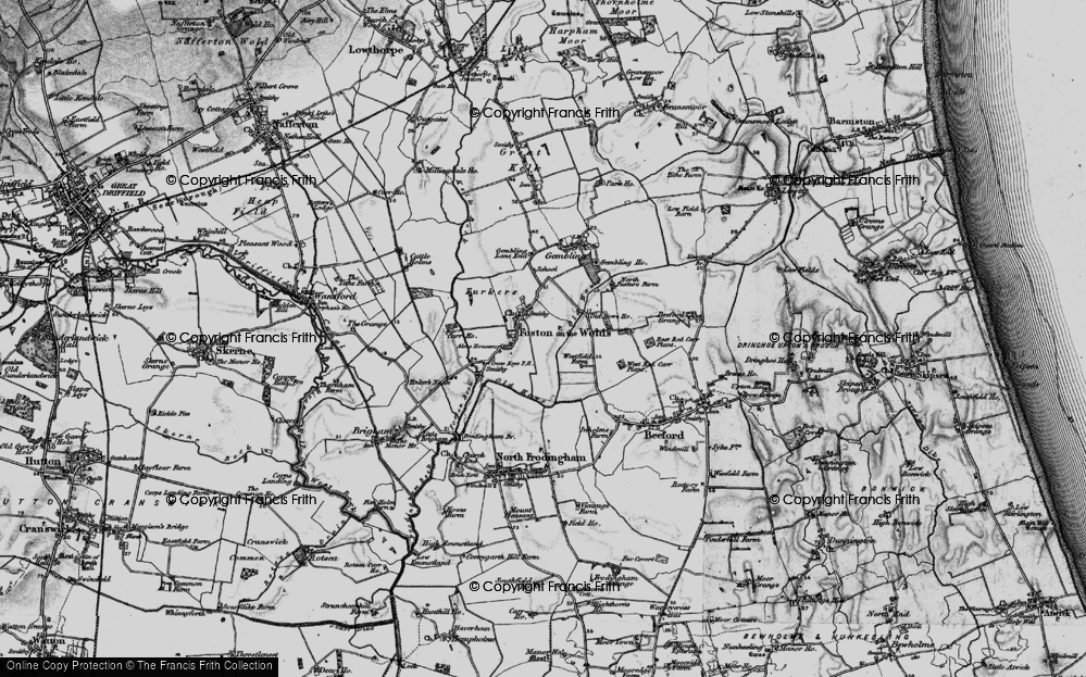 Old Map of Foston on the Wolds, 1897 in 1897