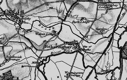 Old map of Fotheringhay in 1898