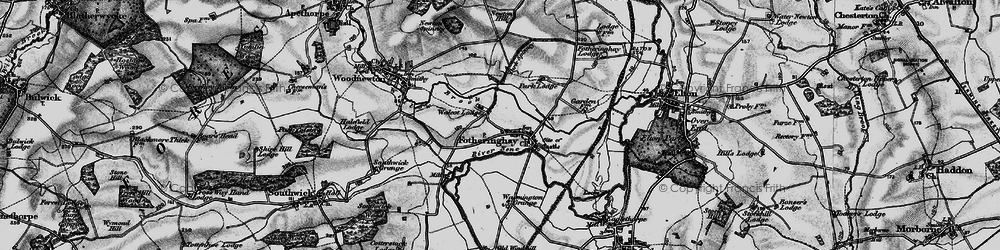 Old map of Fotheringhay in 1898