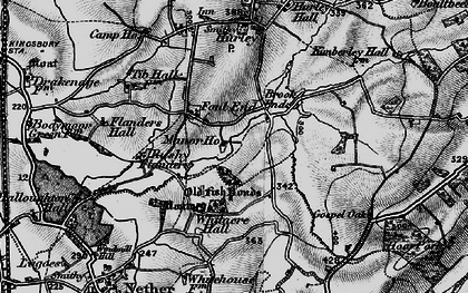 Old map of Brook End in 1899