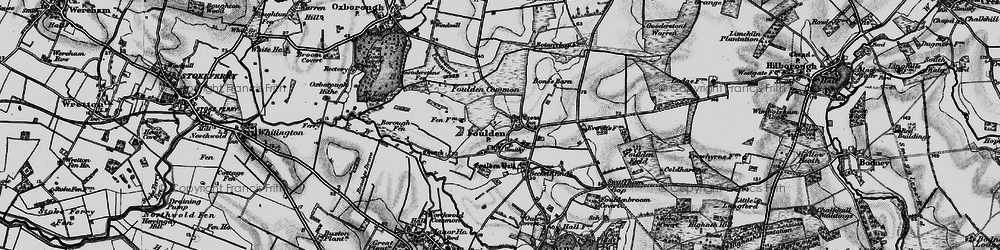 Old map of Bone's Barn in 1898