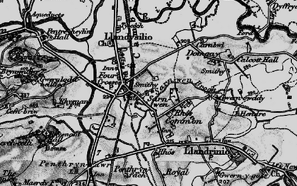 Old map of Four Crosses in 1897