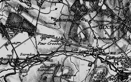 Old map of Four Crosses in 1898