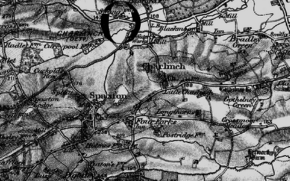 Old map of Four Forks in 1898