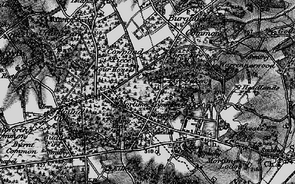 Old map of Four Houses Corner in 1895