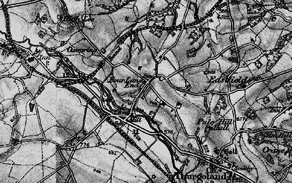 Old map of Four Lane End in 1896