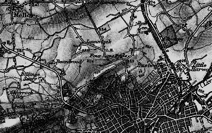 Old map of Four Lane Ends in 1896