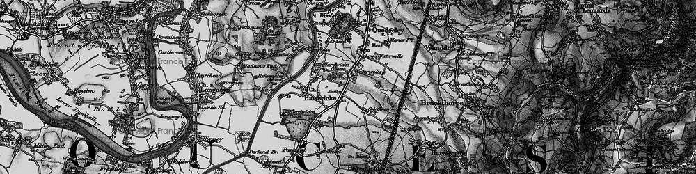 Old map of Four Mile Elm in 1896