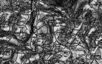 Old map of Four Wents in 1895