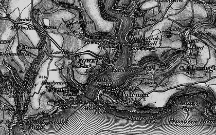 Old map of Fowey in 1896