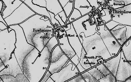 Old map of Fowlmere in 1896