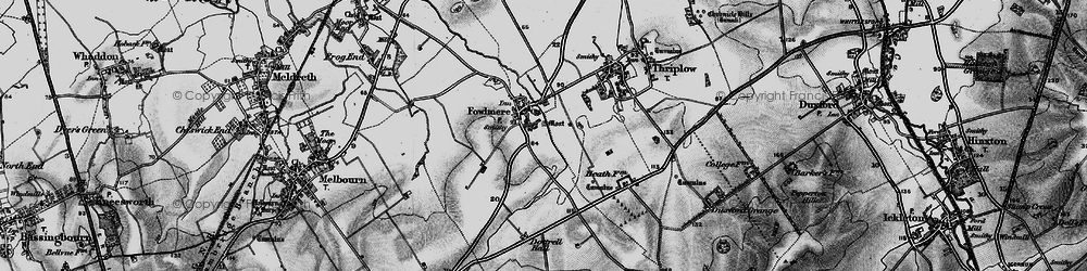 Old map of Fowlmere in 1896