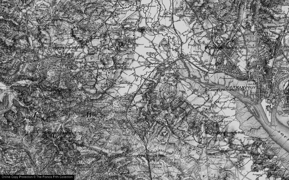 Old Map of Foxhills, 1895 in 1895